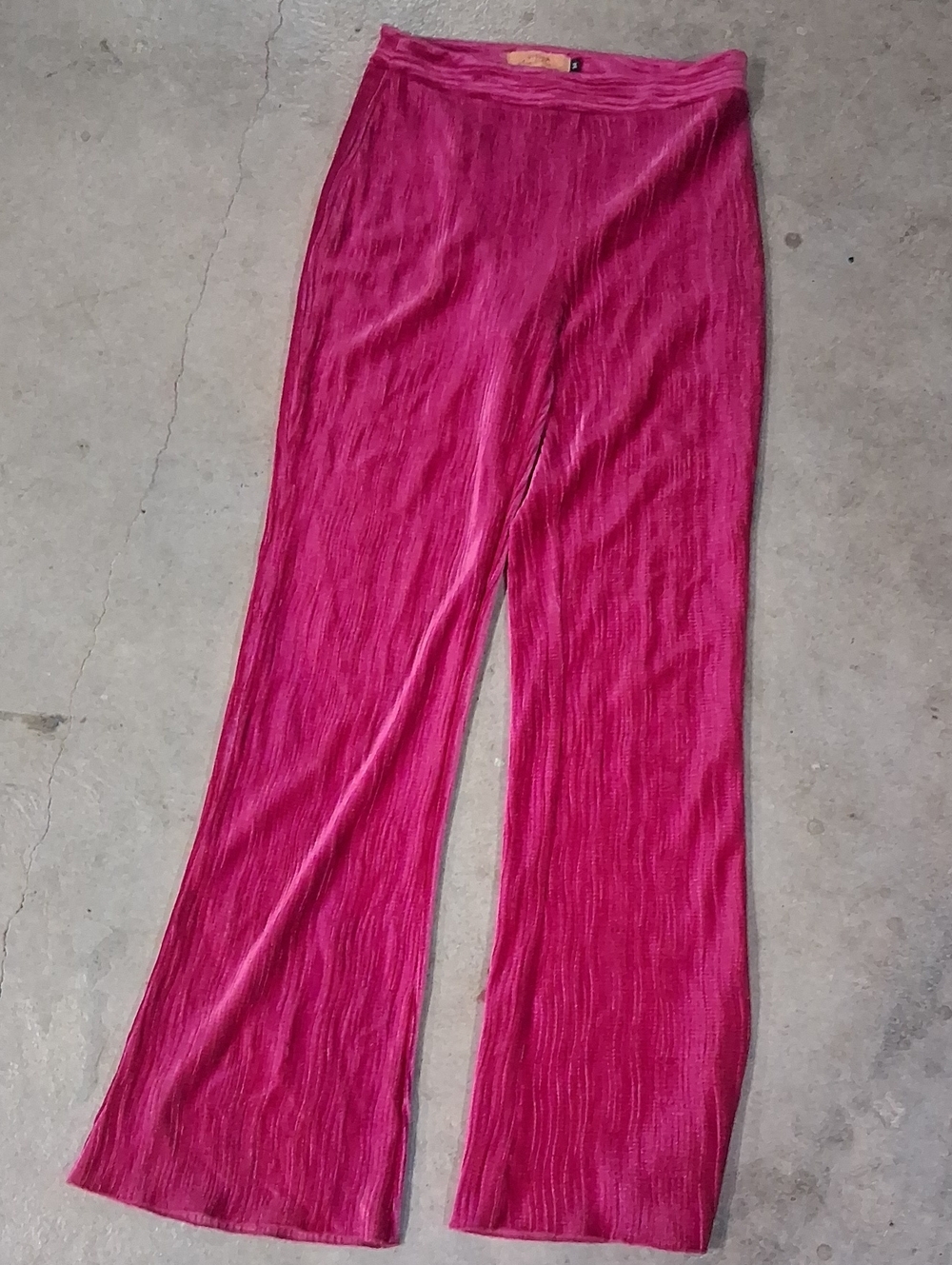 Stella McCartney Vivid Magenta Wide-Leg Pleated Pants